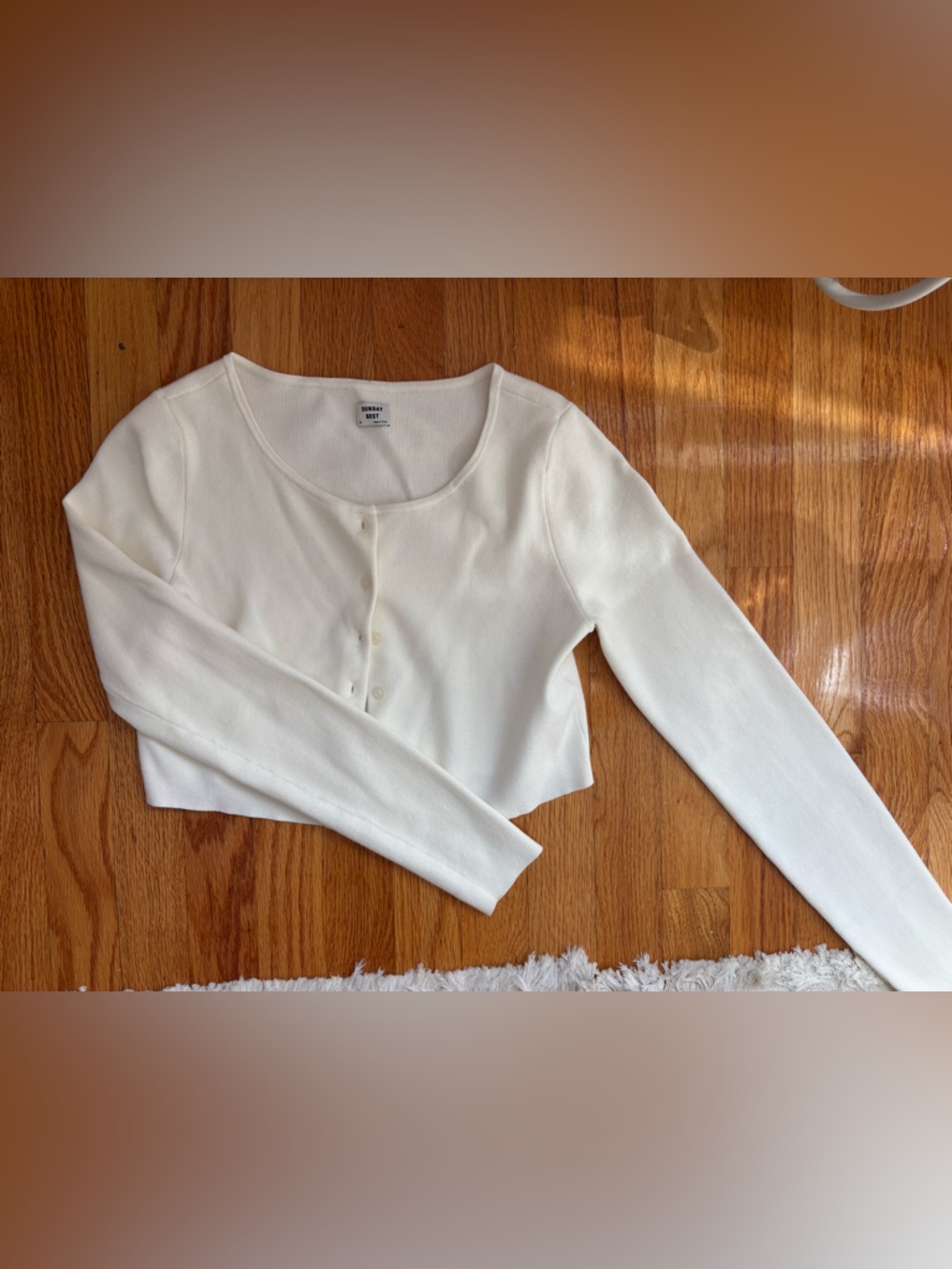 Sunday Best Cream Button-Front Knit Top